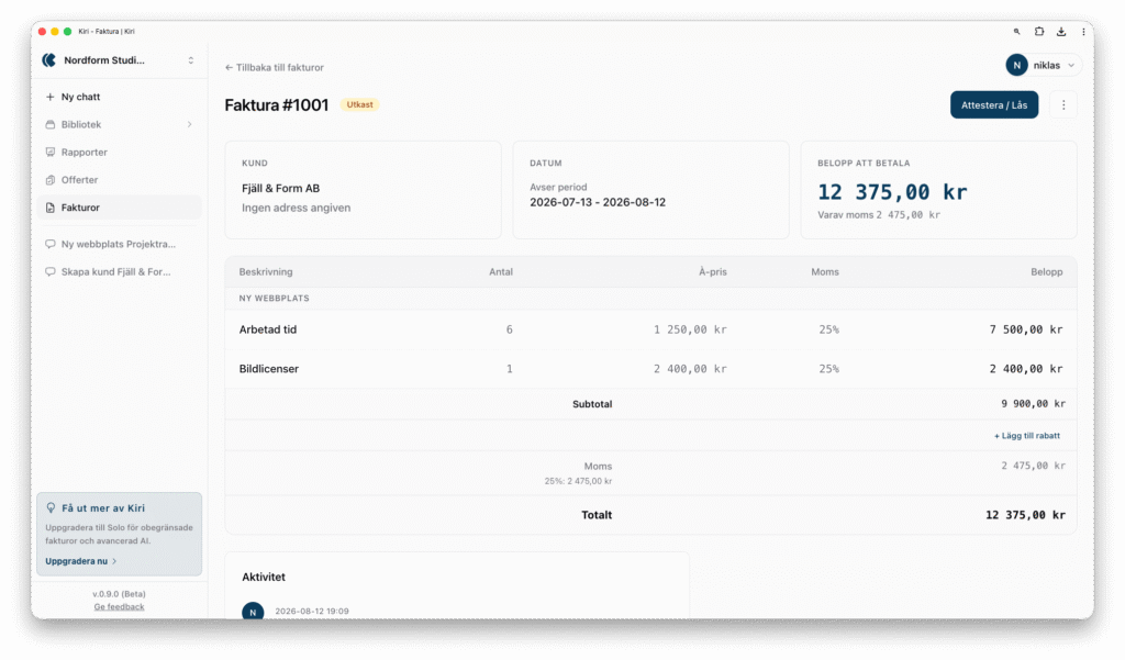 Kiri invoice
